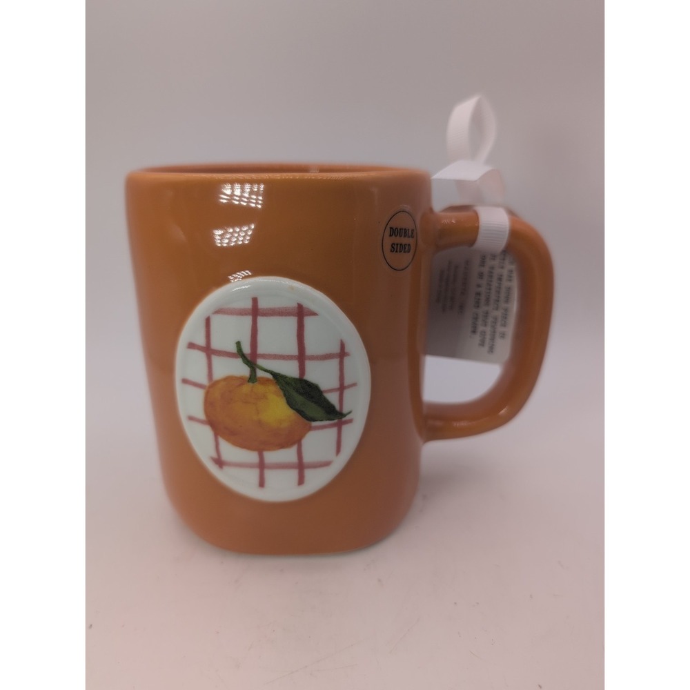 Rae Dunn 18oz Ceramic Coffee Mug Orange 'Sweet Summertime' Double Sided Artisan